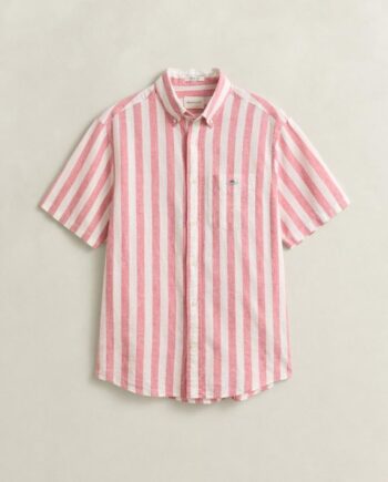 Reg Cotton Linen Stripe Ss Shirt