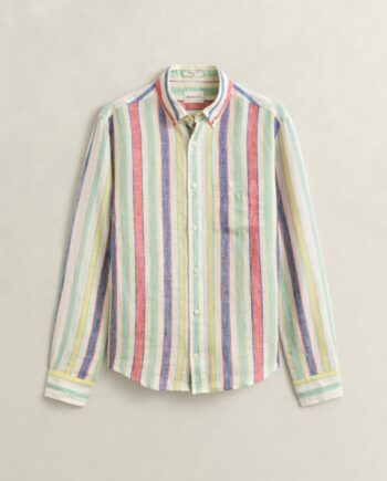 Reg Multistripe Linen Shirt