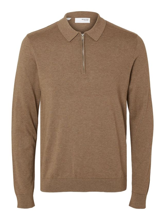 Slhberg Ls Half Zip Polo Noos