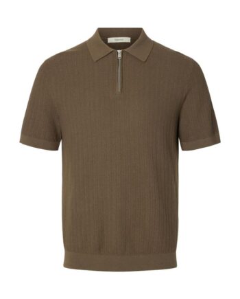Slhcran Ss Knit Structure Half Zip