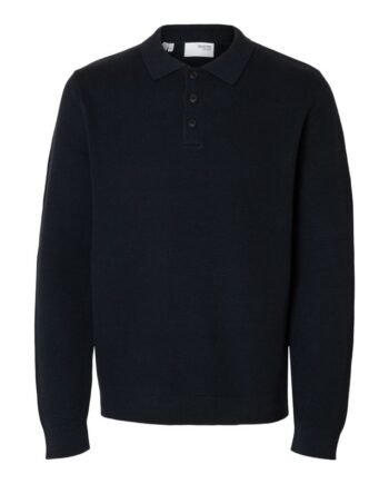 Slhdane Ls Knit Structure Polo Neck
