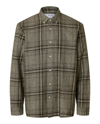 Slhregnoah Mix Bdwn Ls Shirt Camp