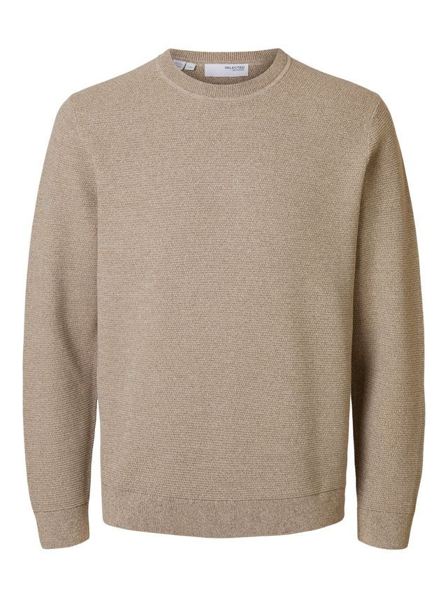 Slhross Ls Knit Structure Crew Neck