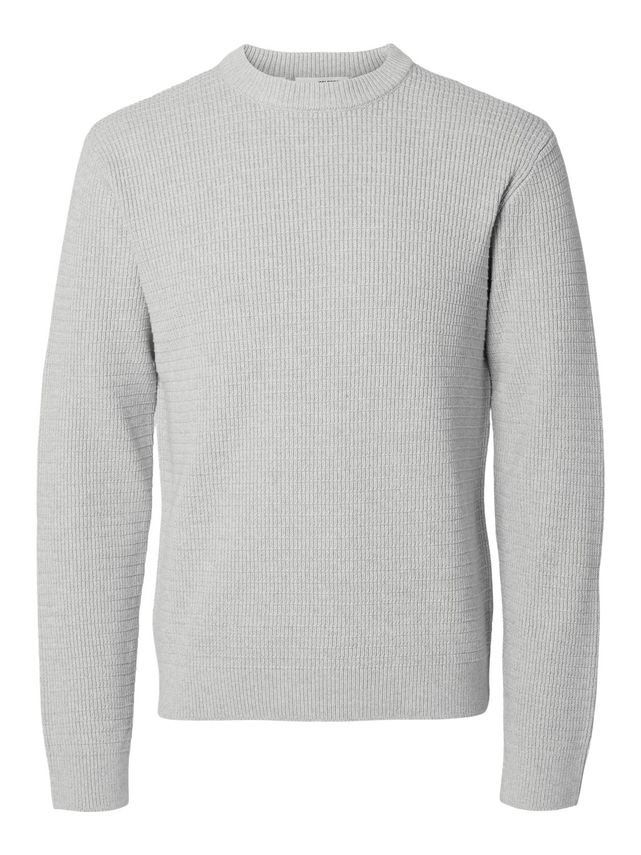 Slhtheo Ls Knit Structure Crew Neck