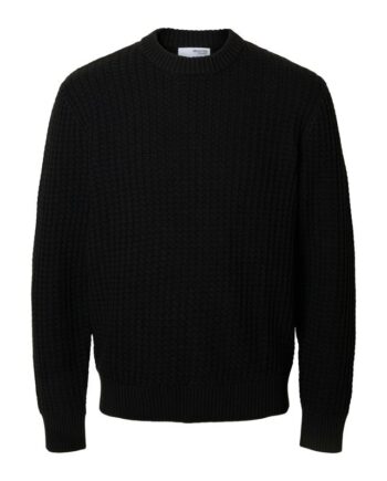 Slhtom Ls Knit Structure Crew Neck