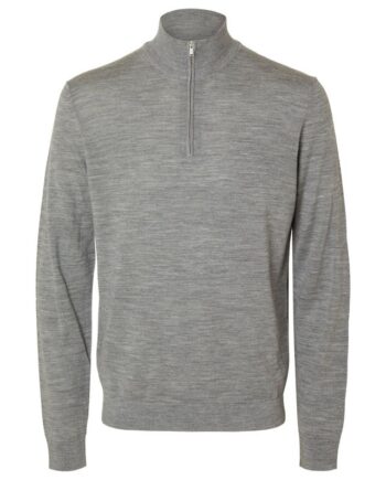 Slhtray Ls Knit Merino Half Zip Noo