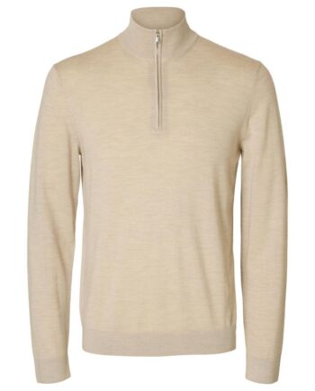 Slhtray Ls Knit Merino Half Zip Noo