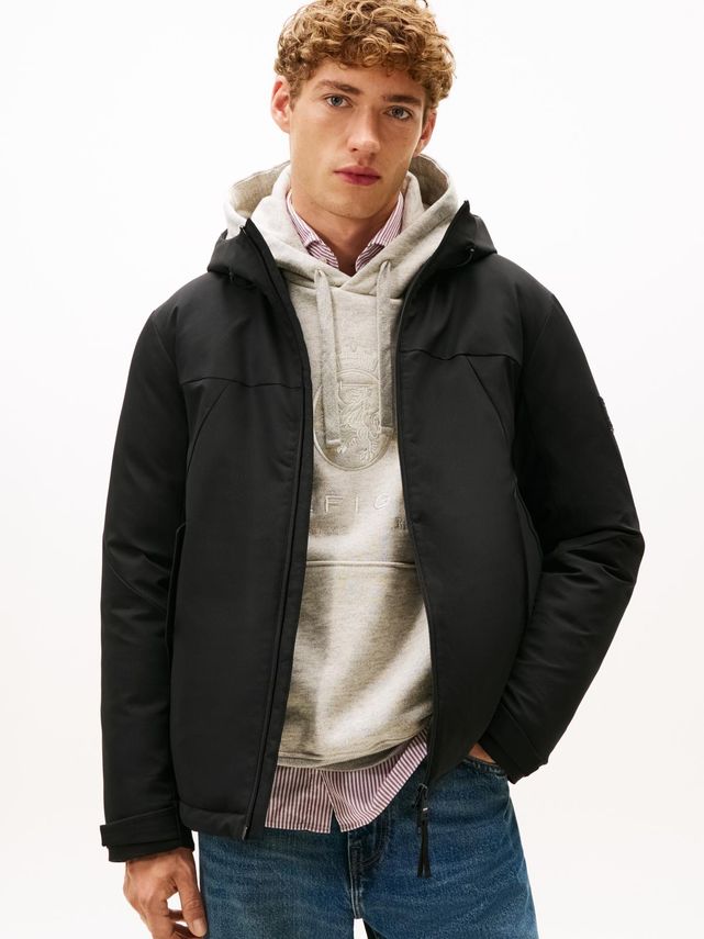 Tech Hooded Short Padded Jacket