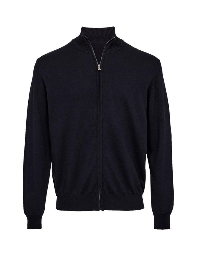 Zip Cardigan Merino Knit Modern Fit