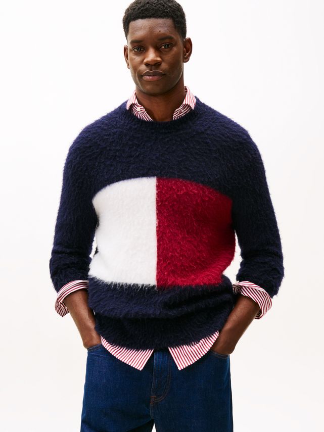 Alpaca Blend Big Flag Crew Neck