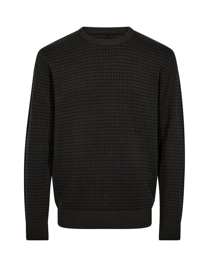 Black Blue  -neck Knit Reg Fit