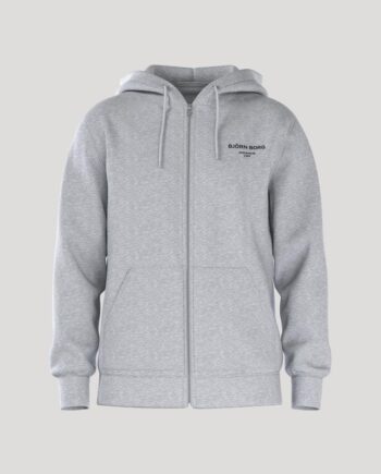Borg Essential   Zip Hoodie  Light Grey Melange