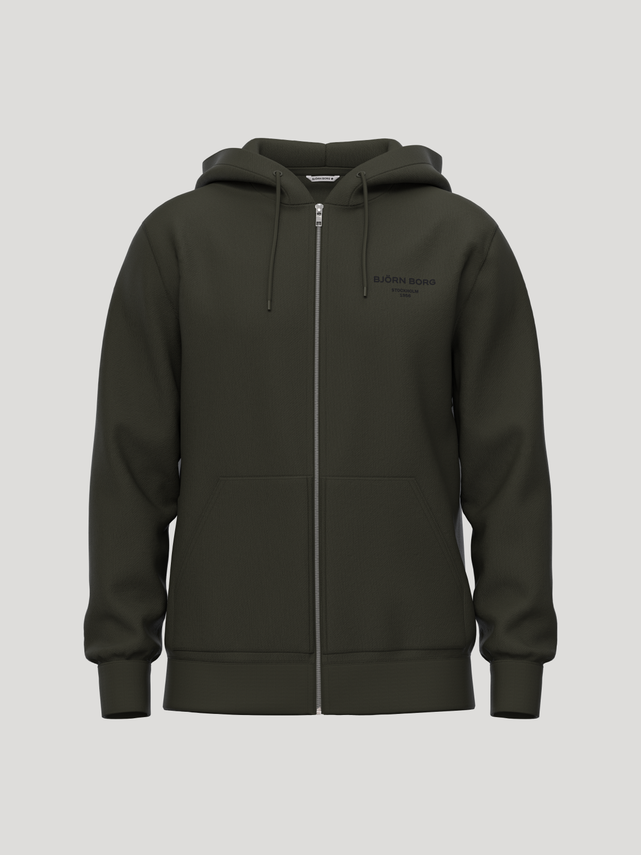 Borg Essential Zip Hoodie Light Grey Melange