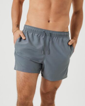 Borg Solid Swim Shorts  Pastel Yellow