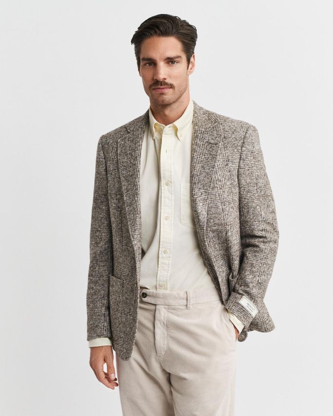 Checked Knit Blazer