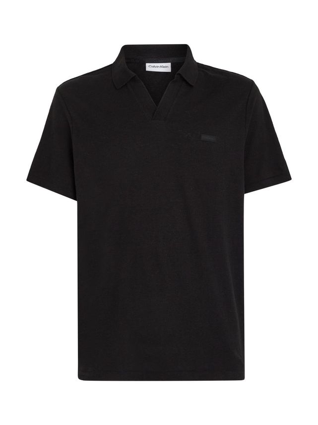 Cotton Linen Open Collar Polo