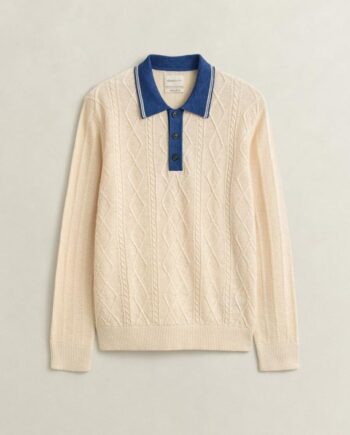 Linen Cotton Silk Blend Cable Polo