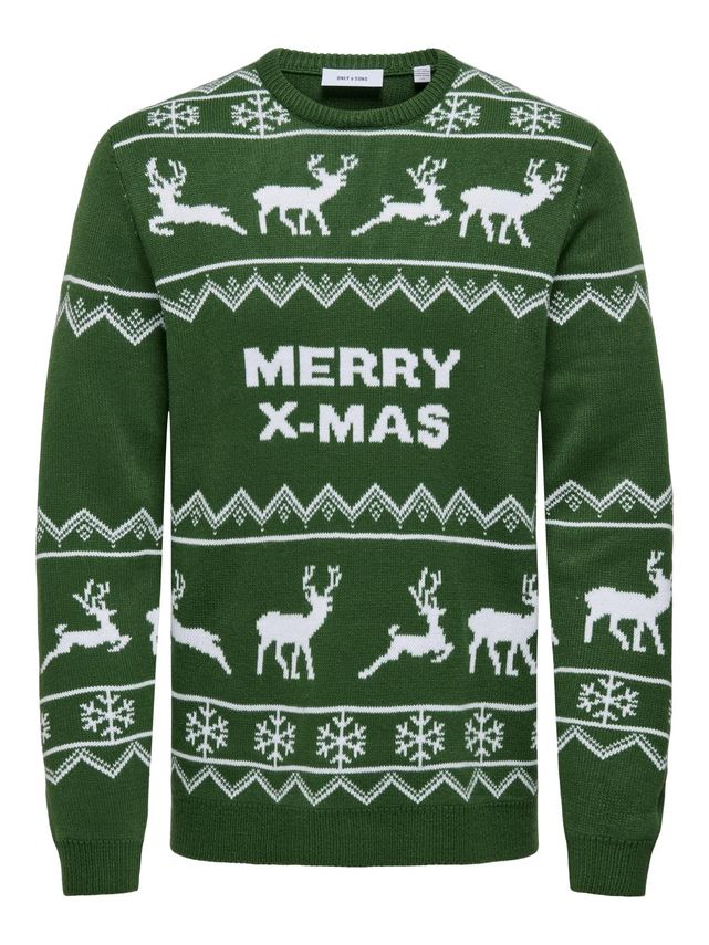 Onsxmas Reg Allover Crew Knit