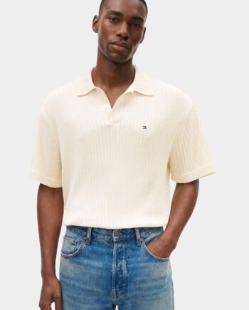 Open Knit Relaxed Fit Polo