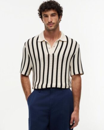 Open Knit Relaxed Fit Polo