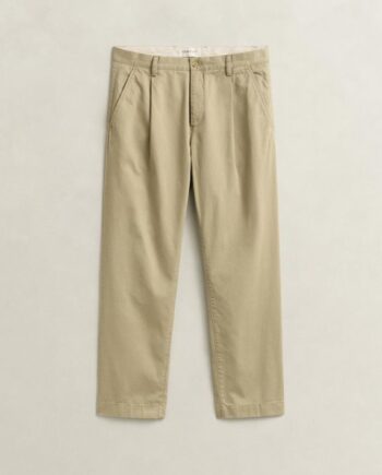 Reg Pleated Cotton Twill Chinos