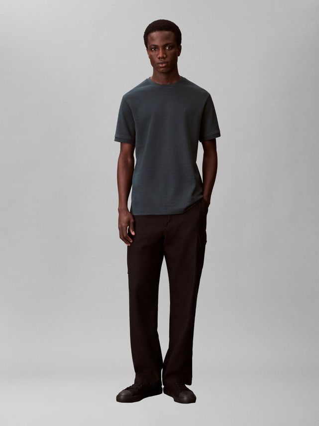 Ss Tonal Stripe Crewnk Tee