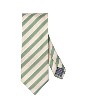 Striped Woven Linen Silk Tie