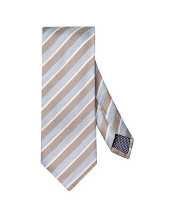 Striped Woven Linen Silk Tie