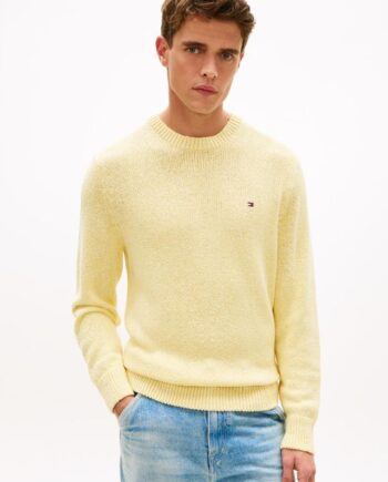 Two Tone Boucle Crew Neck