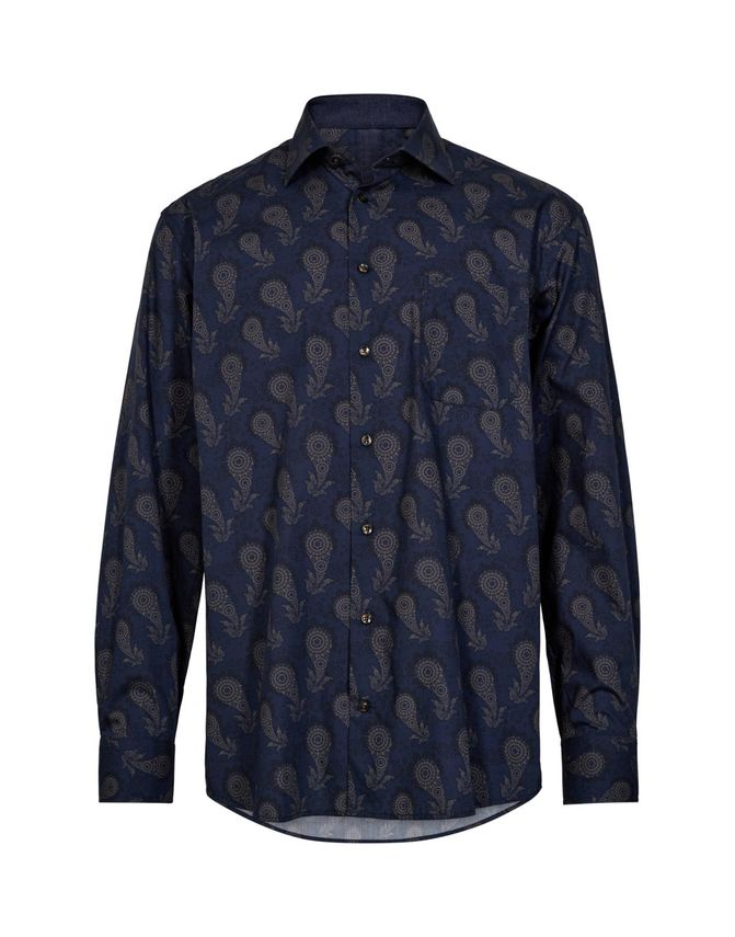 Black Blue Reg Fit Shirt