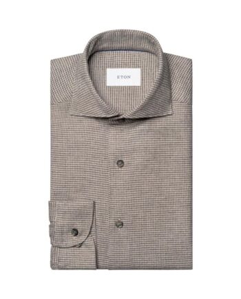 Houndstooth Check Flannel Shirt