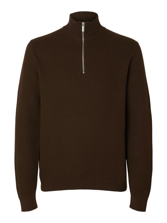 Slhdane Ls Knit Structure Half Zip