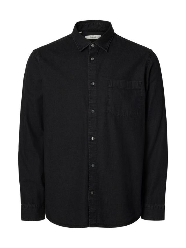 Slhregcarlo Denim Ls Shirt Noos