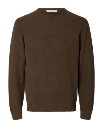 Slhross Ls Knit Structure Crew Neck